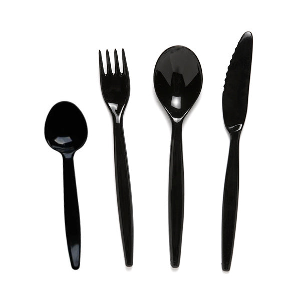 Brudsikker Bestiksæt 4 dele sort (10 sæt)