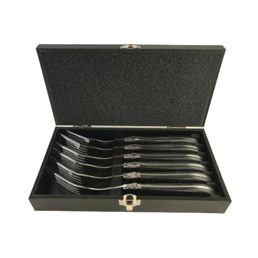 Laguiole Steakgaffel - skaft af sort ibenholt 6 stk.