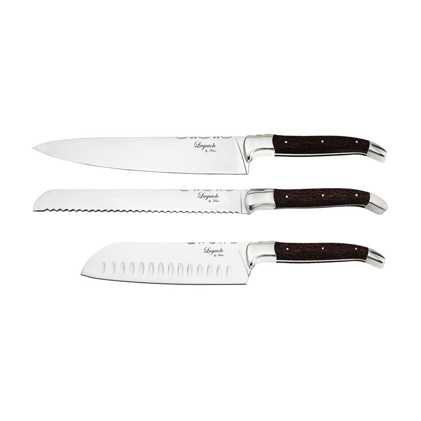 Laguiole kokkeknive 3 stk. i Wengé træ
