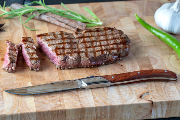 Laguiole Steakknive - skaft af natur Rosewood 6 stk.