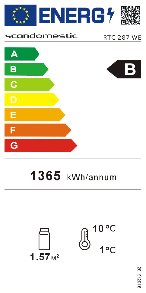 Kølemontre 270 liter hvid - RTC 287 WE Scancool