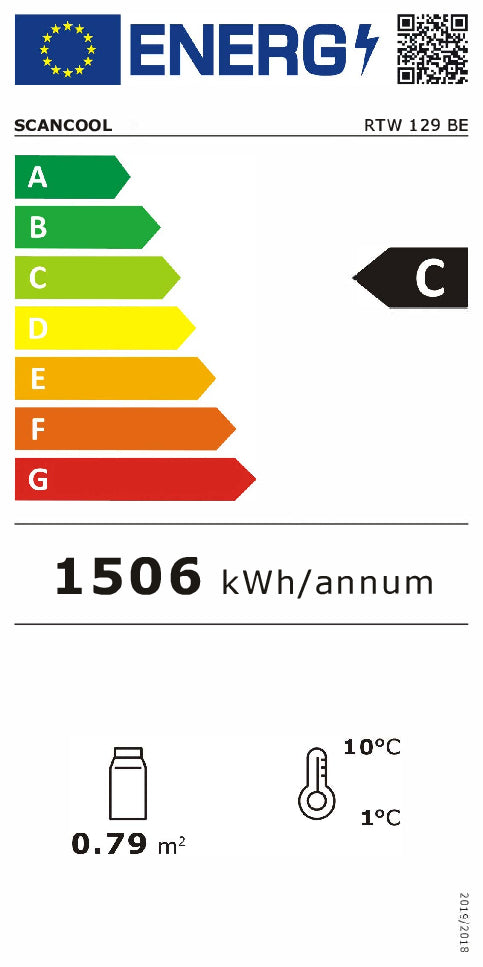 Kølemontre 140 liter sort - RTW 129 BE Scancool