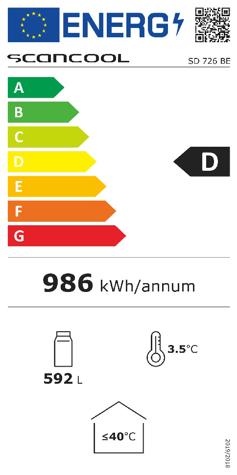 Display køleskab 592 liter sort - SD 726 BE Scandomestic