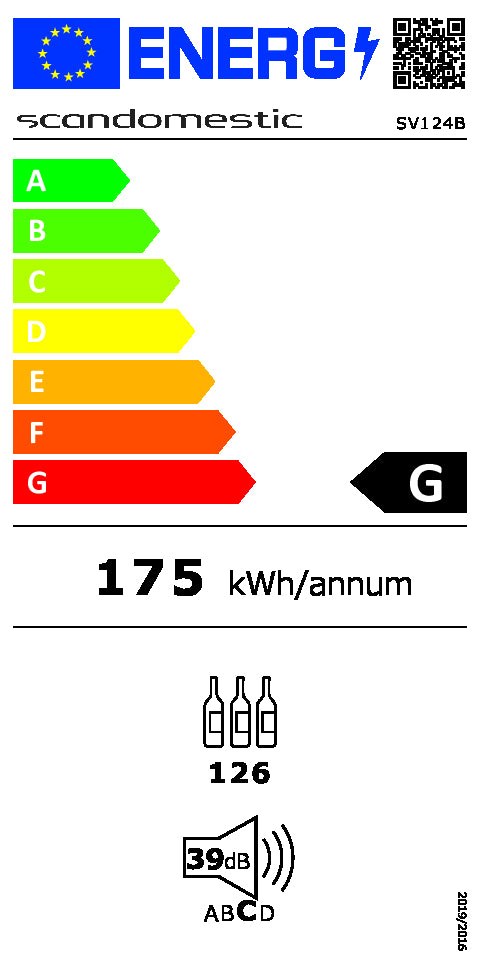 Vinkøleskab SV 124 B til 126 flasker - 2 zoner - Scandomestic