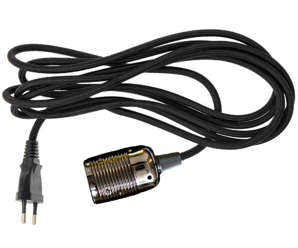 Stofledning med sort fatning