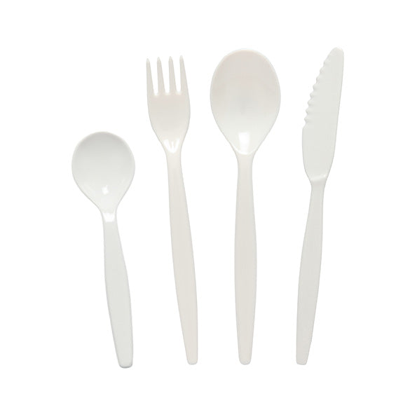 Brudsikker Bestiksæt 4 dele hvid (10 sæt)
