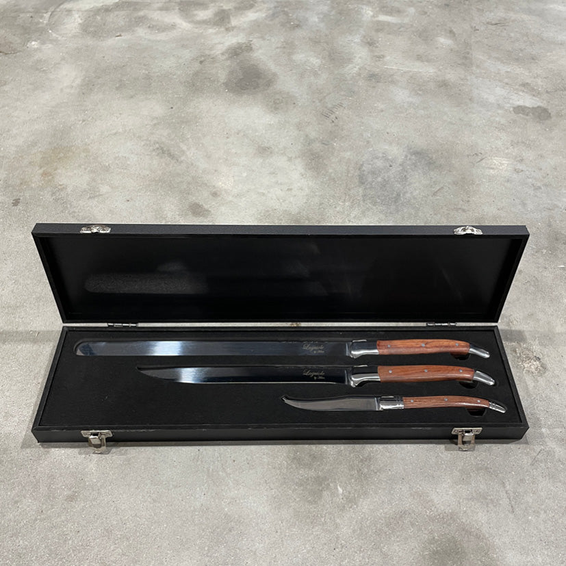Laguiole køkkenknive 3 stk i Rosewoodtræ