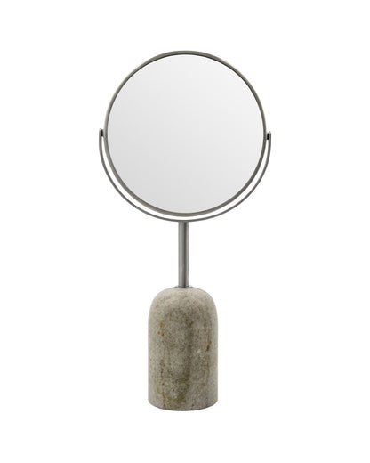 Meraki Marble Makeupspejl med 3x Forstørrelse og Marmorfod – Beige