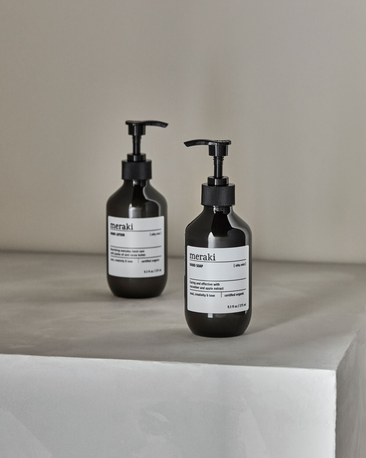 Meraki Silky Mist Gaveæske – Håndsæbe & Håndlotion 2 x 275 ml