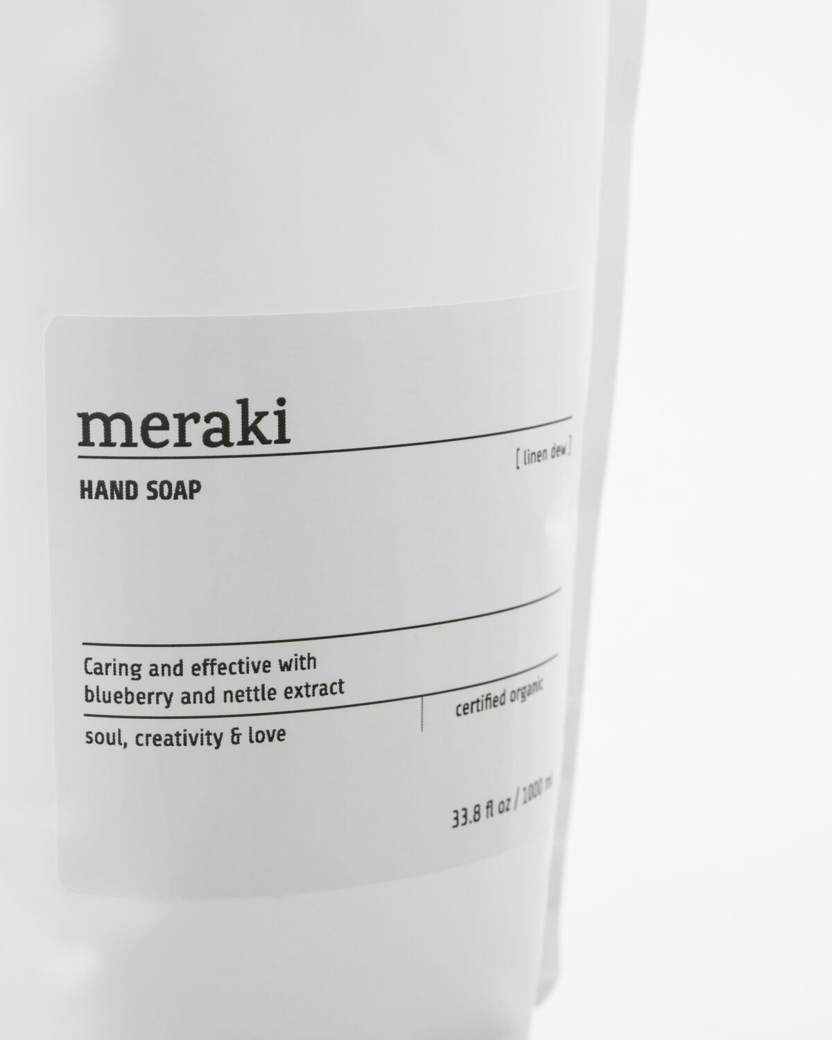 Meraki Linen Dew Håndsæbe Refill 1000 ml – Med Blåbær og Brændenælde