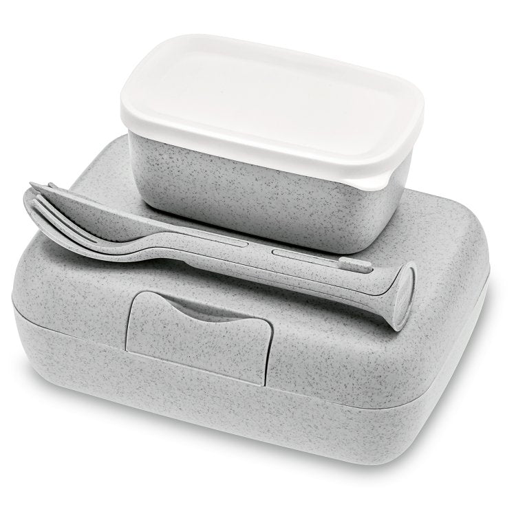 Koziol Candy madkasse med bestik grå, Organisk materiale