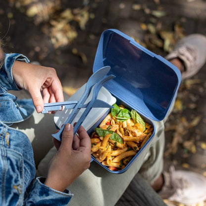 Koziol Candy madkasse med bestik blå - Organisk materiale