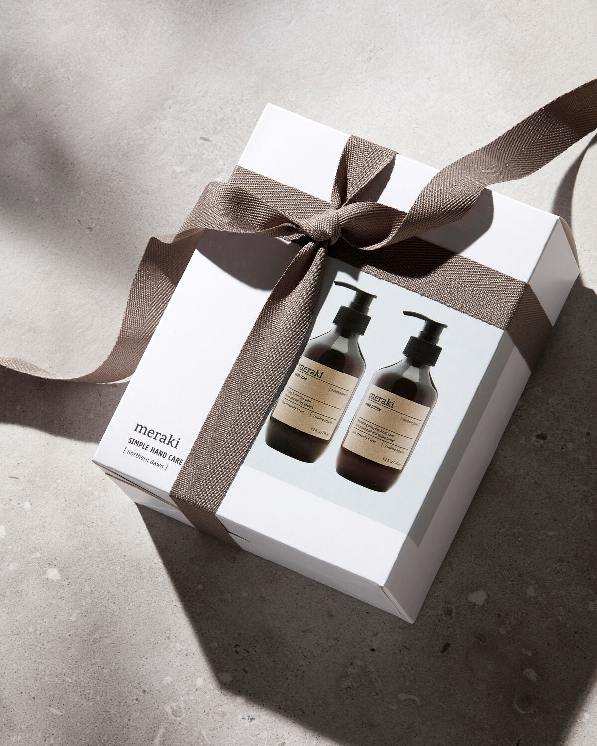 Meraki Northern Dawn Gaveæske – Håndsæbe & Håndlotion 2 x 275 ml