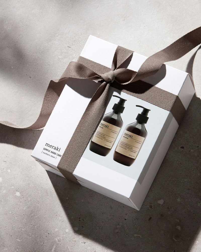 Meraki Northern Dawn Gaveæske – Håndsæbe & Håndlotion 2 x 275 ml