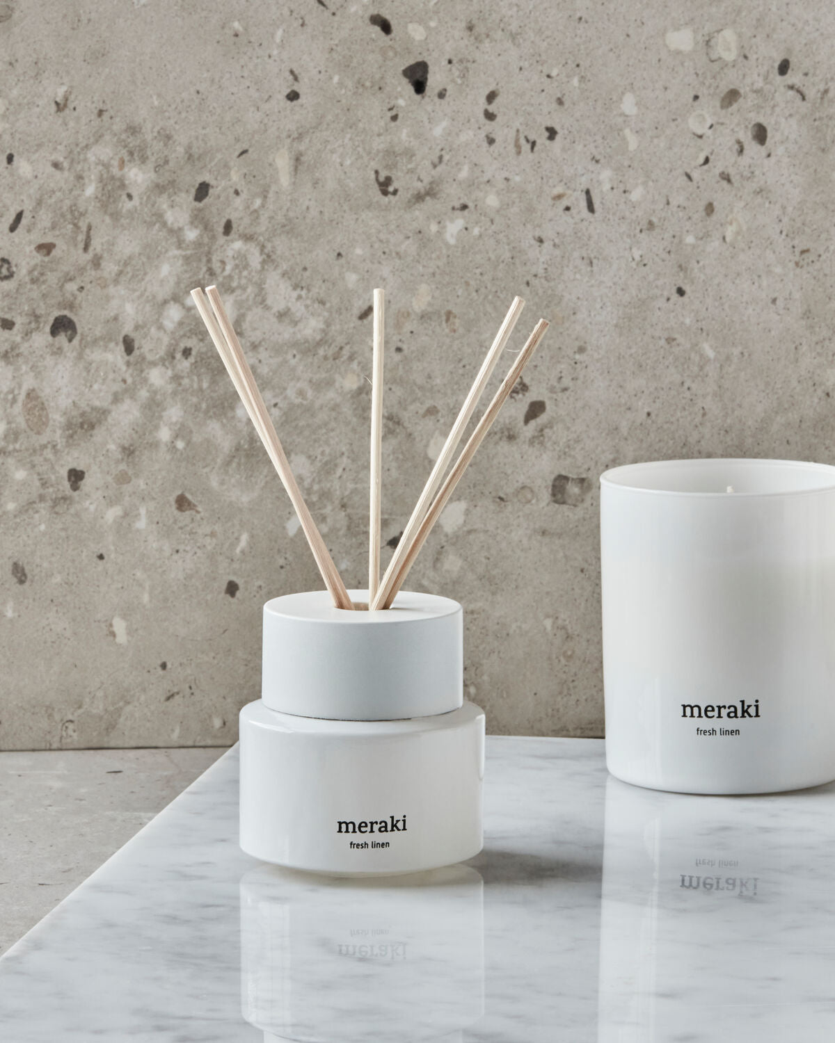 Meraki Fresh Linen Duftfrisker med Duftpinde – 100 ml