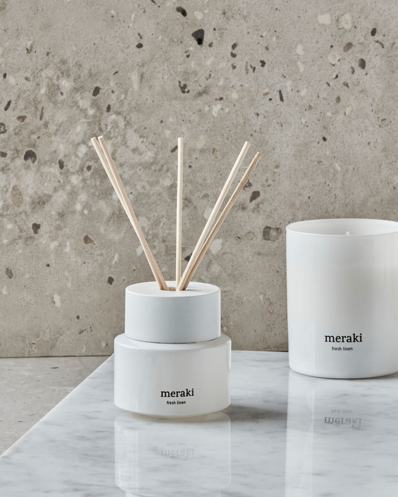 Meraki Fresh Linen Duftfrisker med Duftpinde – 100 ml