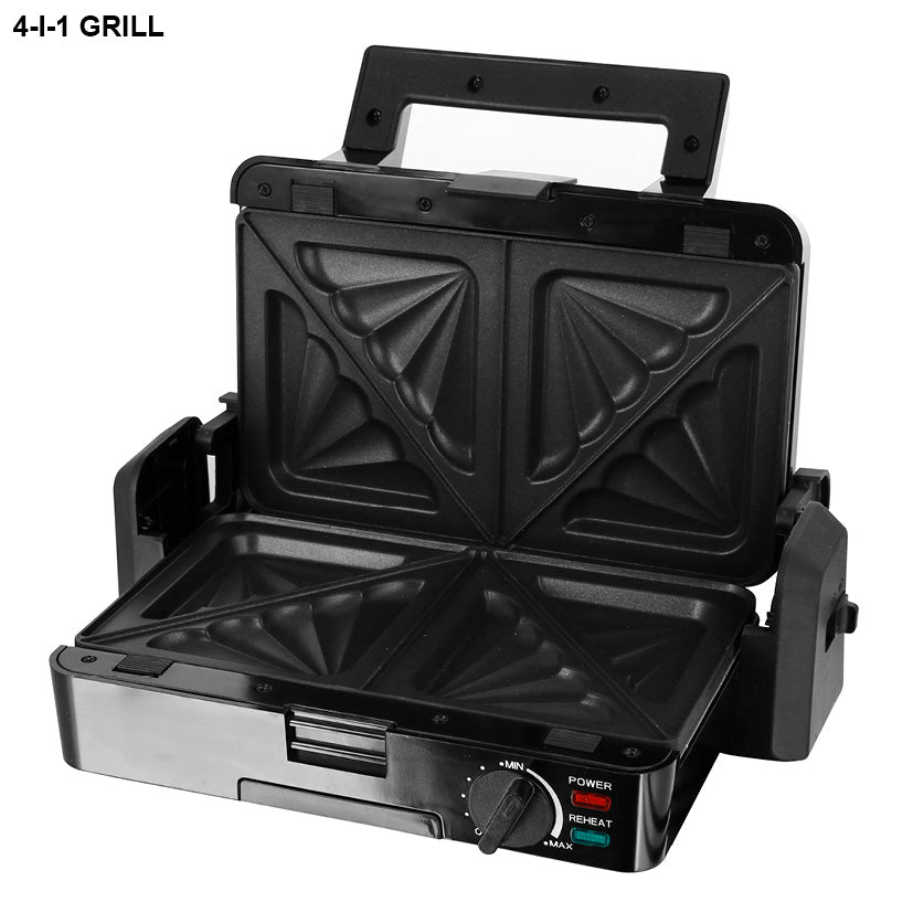 Haws multigrill 4-i-1 Vaffel, toast, flad og grill plade BPA Fri