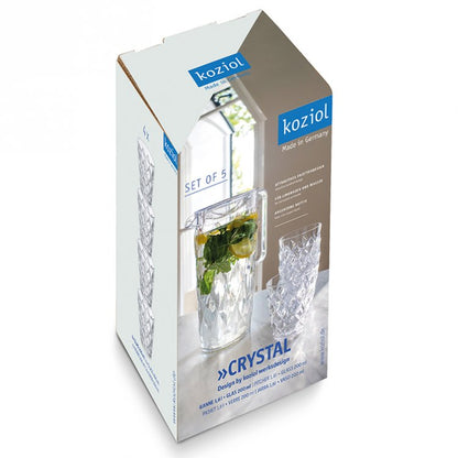 Koziol kande med 4 glas, Brudsikkert plastik