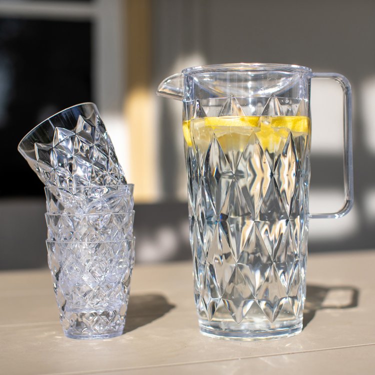 Koziol kande med 4 glas, Brudsikkert plastik