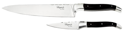 Laguiole kokkeknive 2 stk. med sort ibenholt skaft