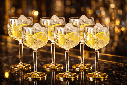 6 Stk -Premium Ginglas 54 cl CRYSTAL- GraMonty - Brudsikkert plastik