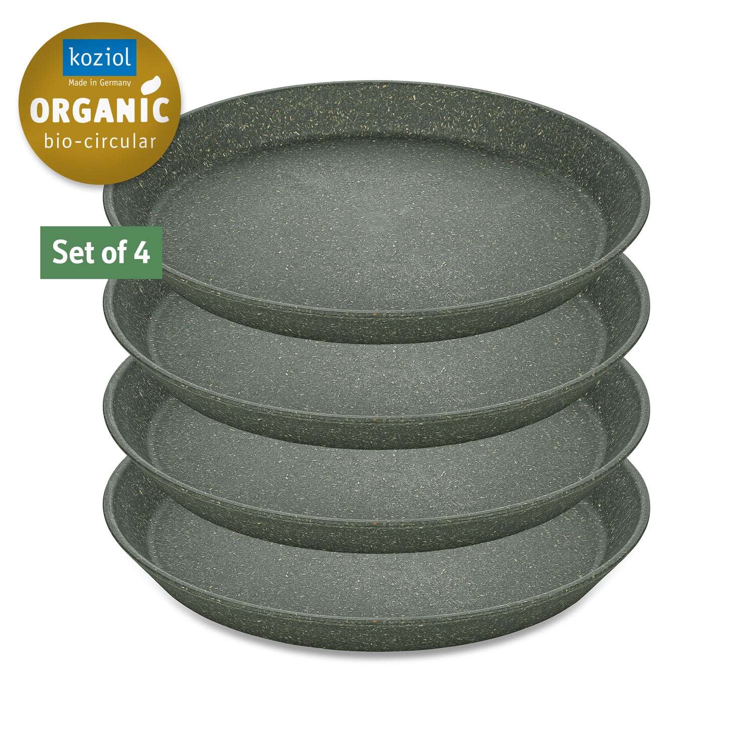 Koziol Tallerken Ø205mm Connect Plate, Nature Ash Grey 4 stk.