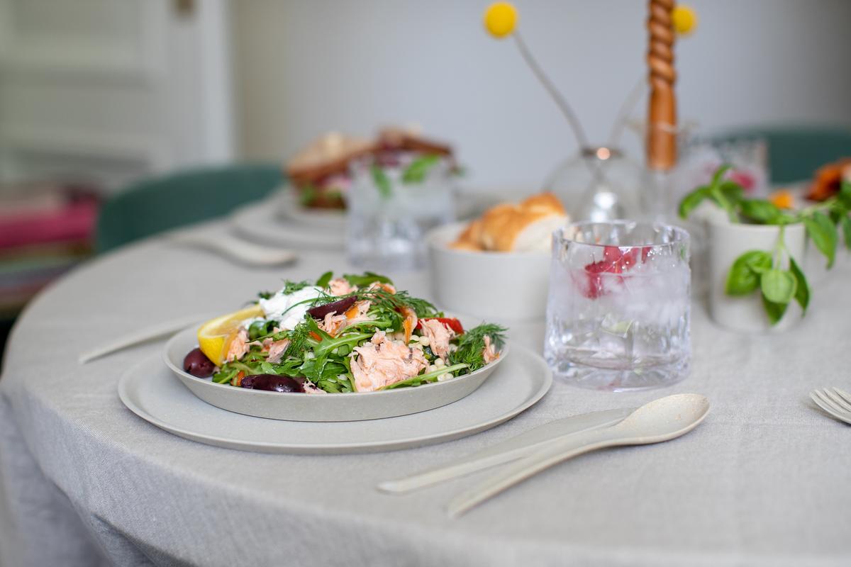 Koziol Tallerken Ø255mm Connect Plate, Nature Leaf Green 4 stk.