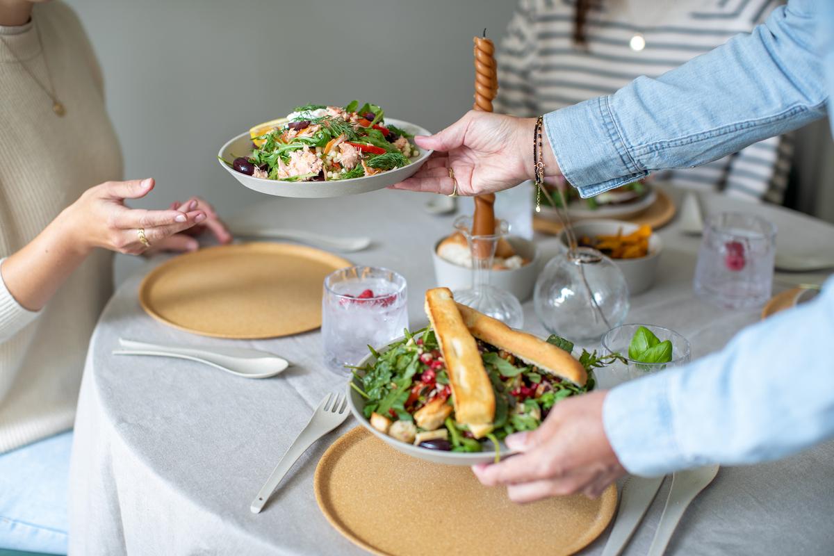 Koziol Tallerken Ø255mm Connect Plate, Nature Leaf Green 4 stk.