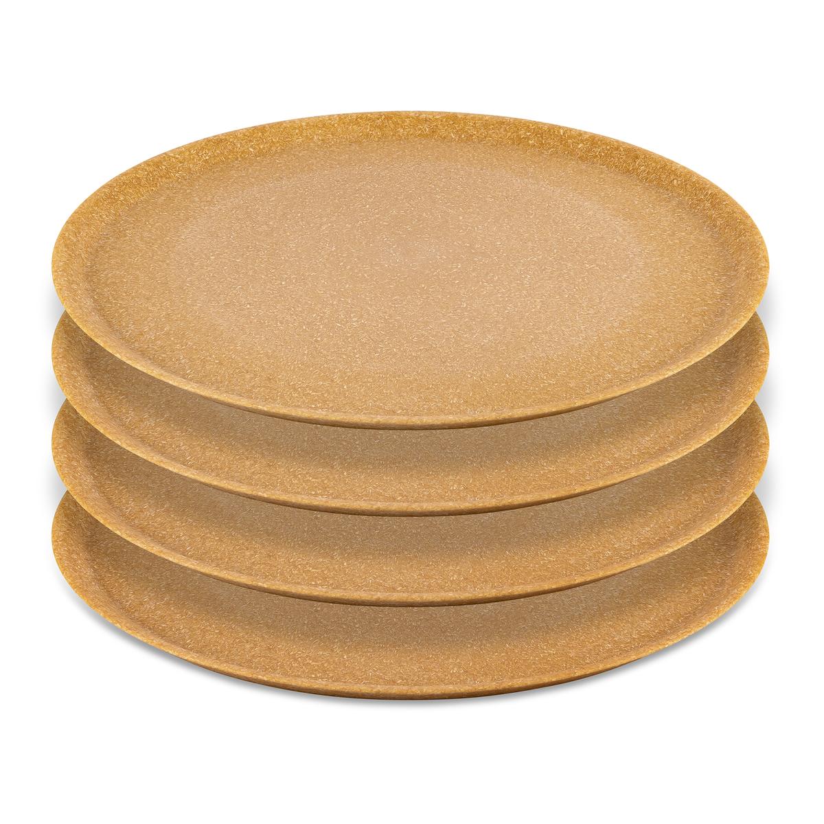 Koziol Tallerken Ø255mm Connect Plate, Nature Wood 4 stk.