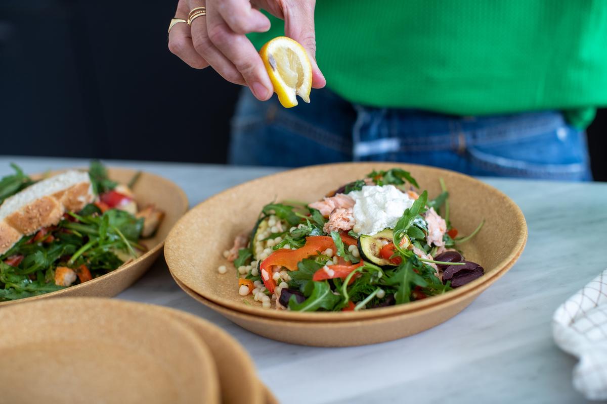 Koziol Tallerken Ø205mm Connect Plate, Nature Leaf Green 4 stk.