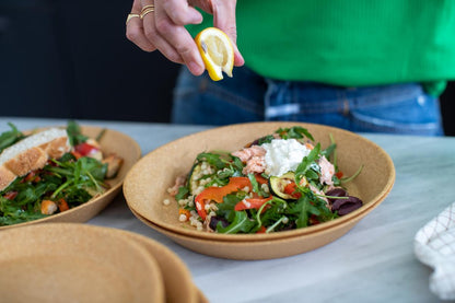 Koziol Tallerken Ø240mm Connect Plate, Nature Wood 4 stk.