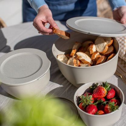 Koziol Skåle med låg 1L+2L+4L, Connect Box Set Stockholm, Desert Sand