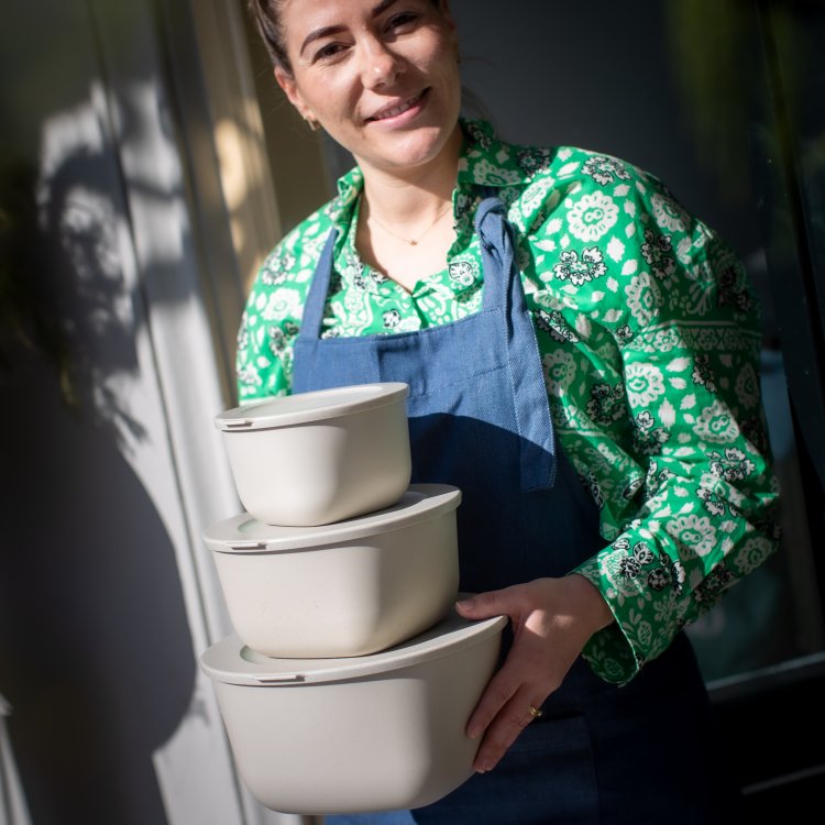 Koziol Skåle med låg 1L+2L+4L, Connect Box Set Stockholm, Desert Sand