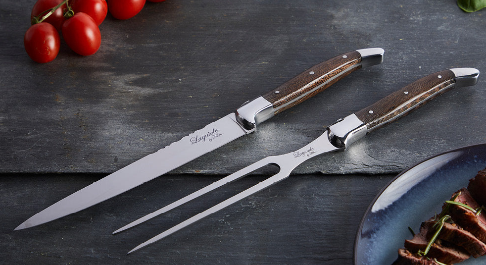 Laguiole pakkeløsning Knive, gafler og forskæresæt med Wenge træskaft