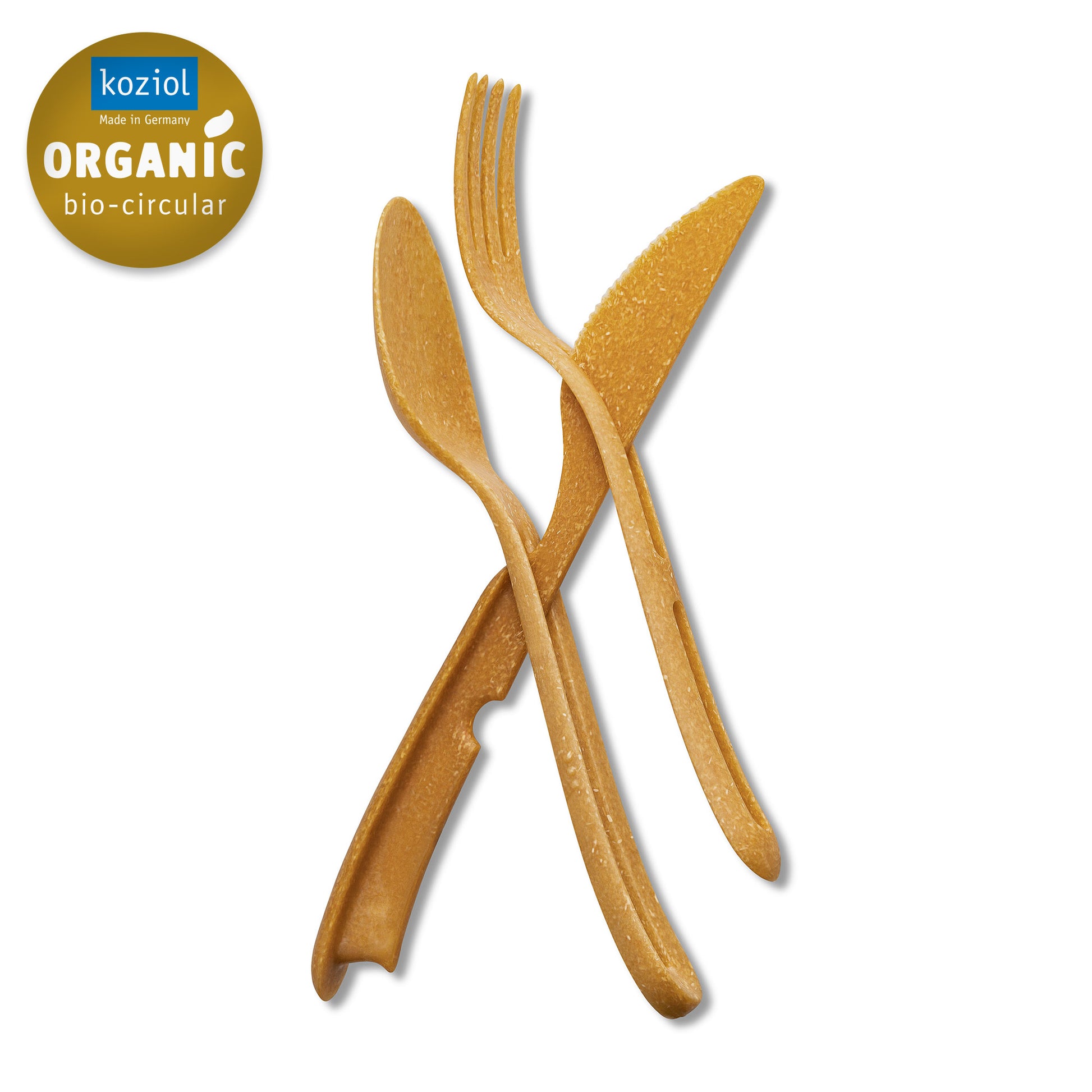 Koziol bestiksæt kniv, gaffel og ske wood