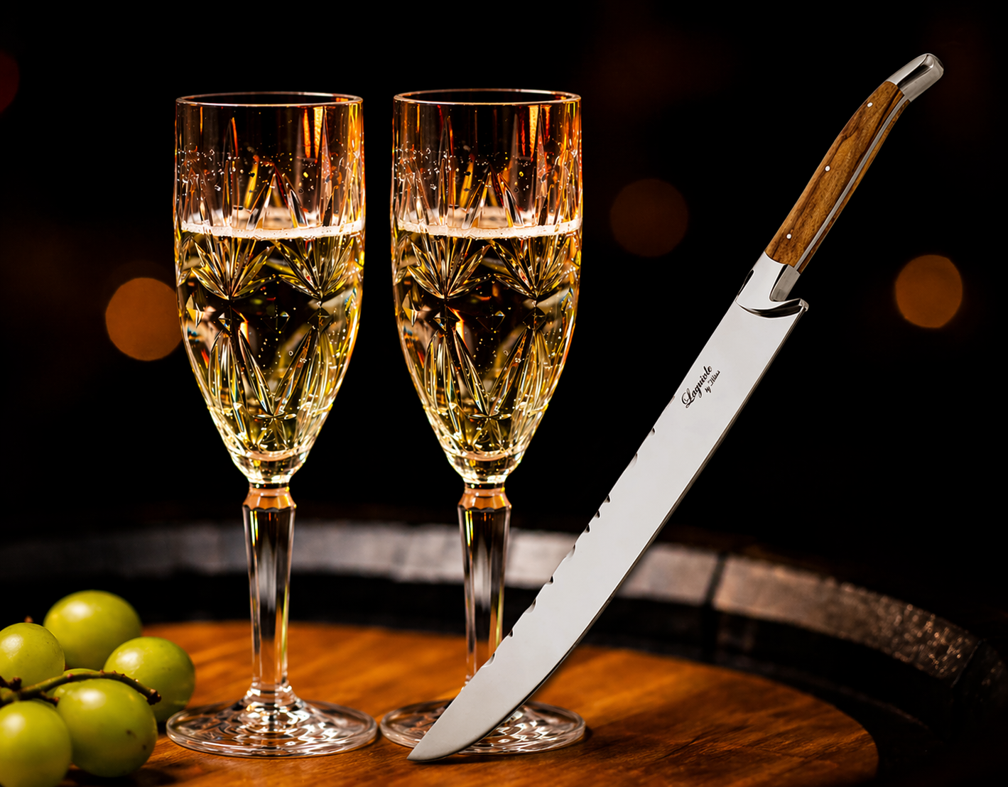 Champagnesabel + 2 stk. Premium Champagneglas