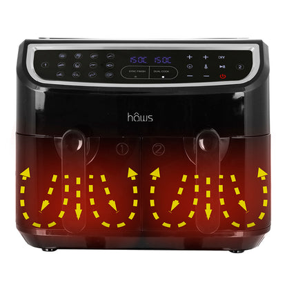 Haws Air Fryer 2 x 4,5L Sejerø dobbelt + Gratis Steak Champ Olie Spray