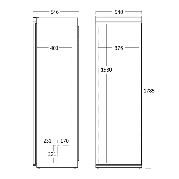 Integrerbar Køleskab 316 liter - BIK 343 W Scandomestic