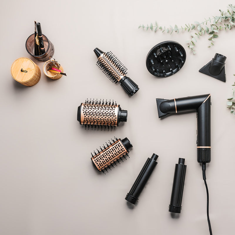 Hot Airstyle Delux 8 dele - Komplet stylingssæt til hår