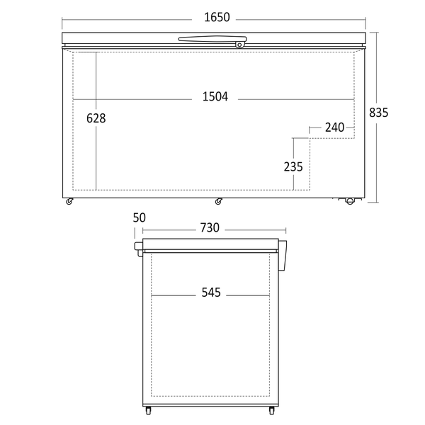 Kummefryser 500 liter Køl og frys (Dual Funktion) - CF500WE Scandomestic
