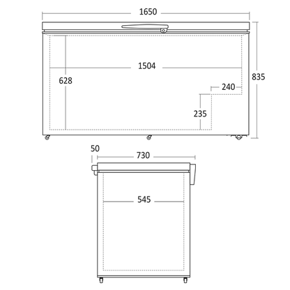 Kummefryser 500 liter Køl og frys (Dual Funktion) - CF500WE Scandomestic