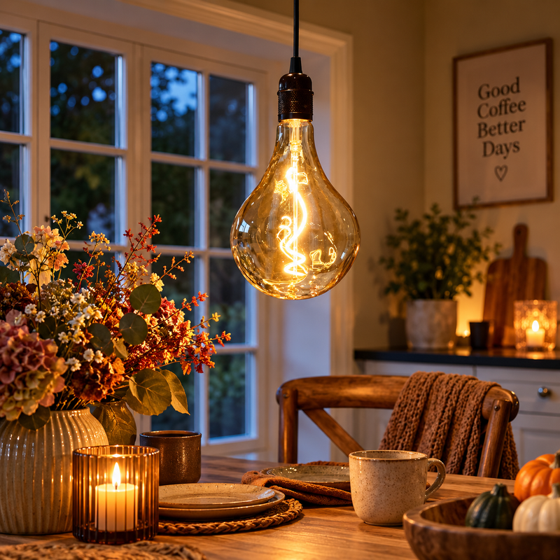 LAMPE + STOFLEDNING MED SORT FATNING - DANLAMP UNICA DE LUXE GOLD L