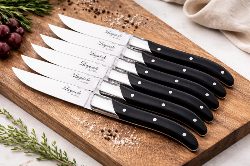 Laguiole Steakknive - skaft af sort ibenholt 6 stk.