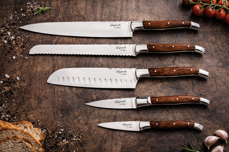 Laguiole kokkeknive 4 stk i Rosewoodtræ