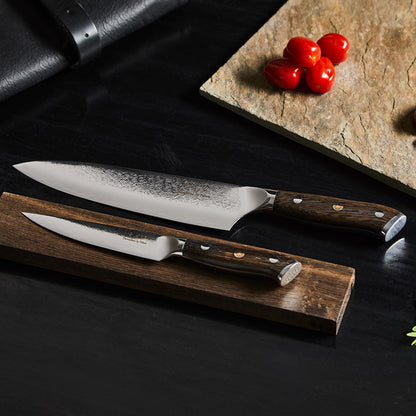 Damascus Chef kniv og Utility kniv