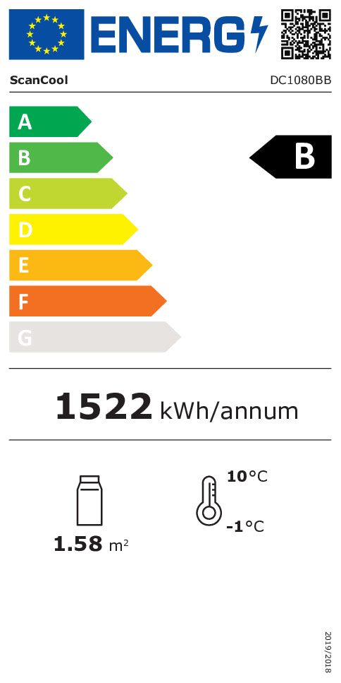 Display køleskab 1081 liter sort - DC1080BB Scandomestic