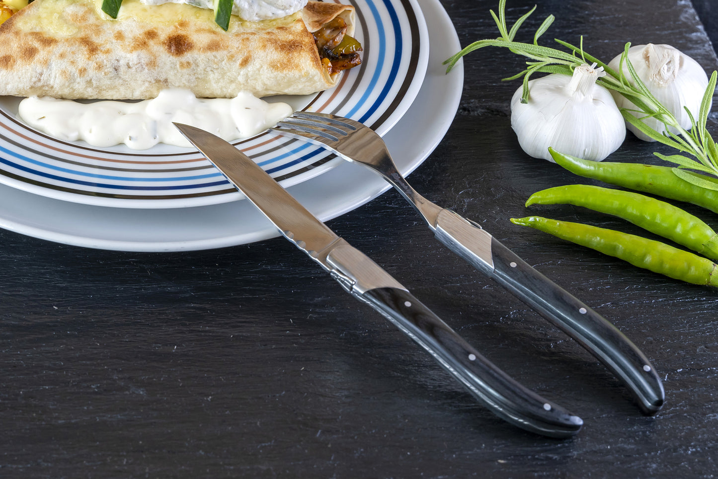 Laguiole Steakgaffel - skaft af sort ibenholt 6 stk.