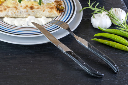 Laguiole Steakgaffel - skaft af sort ibenholt 6 stk.