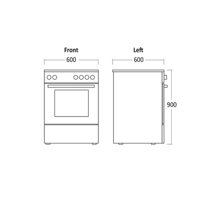 Fritstående glaskeramisk komfur - FCC800W Scandomestic