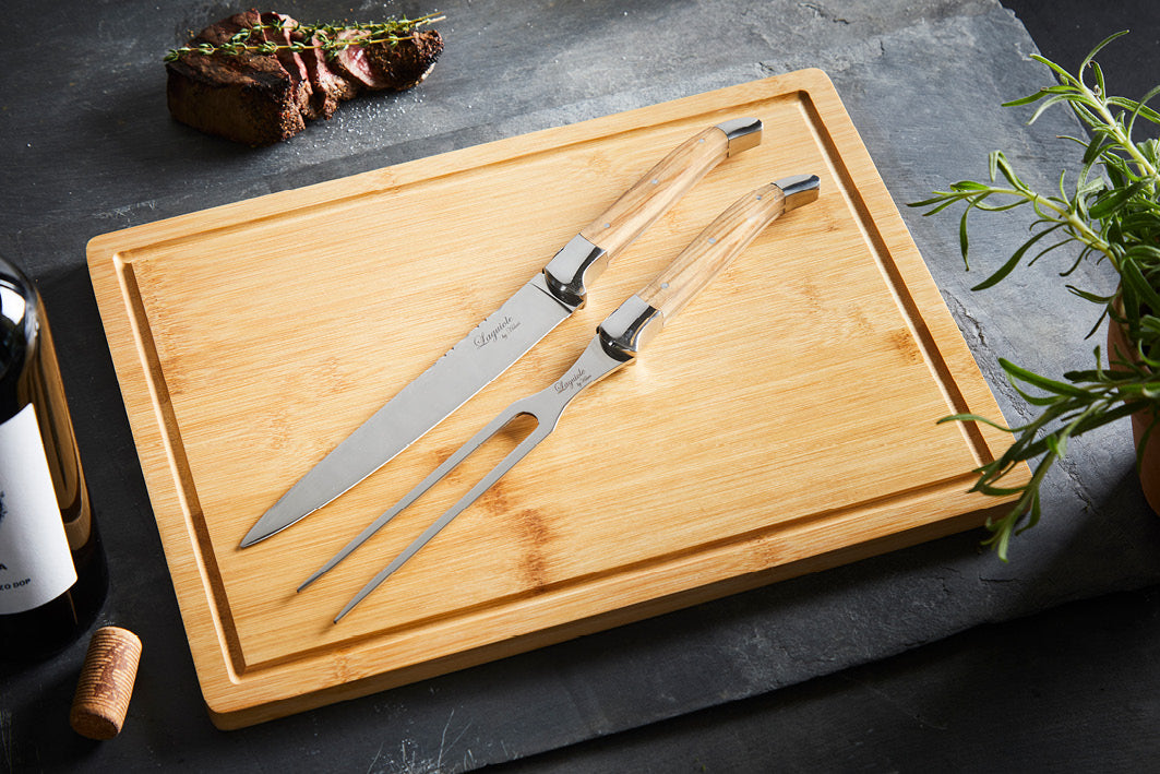 Laguiole forskærersæt med Bambus skærebræt